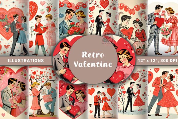 Download 1960S Retro Valentines Day Illustrations - 60s Collection